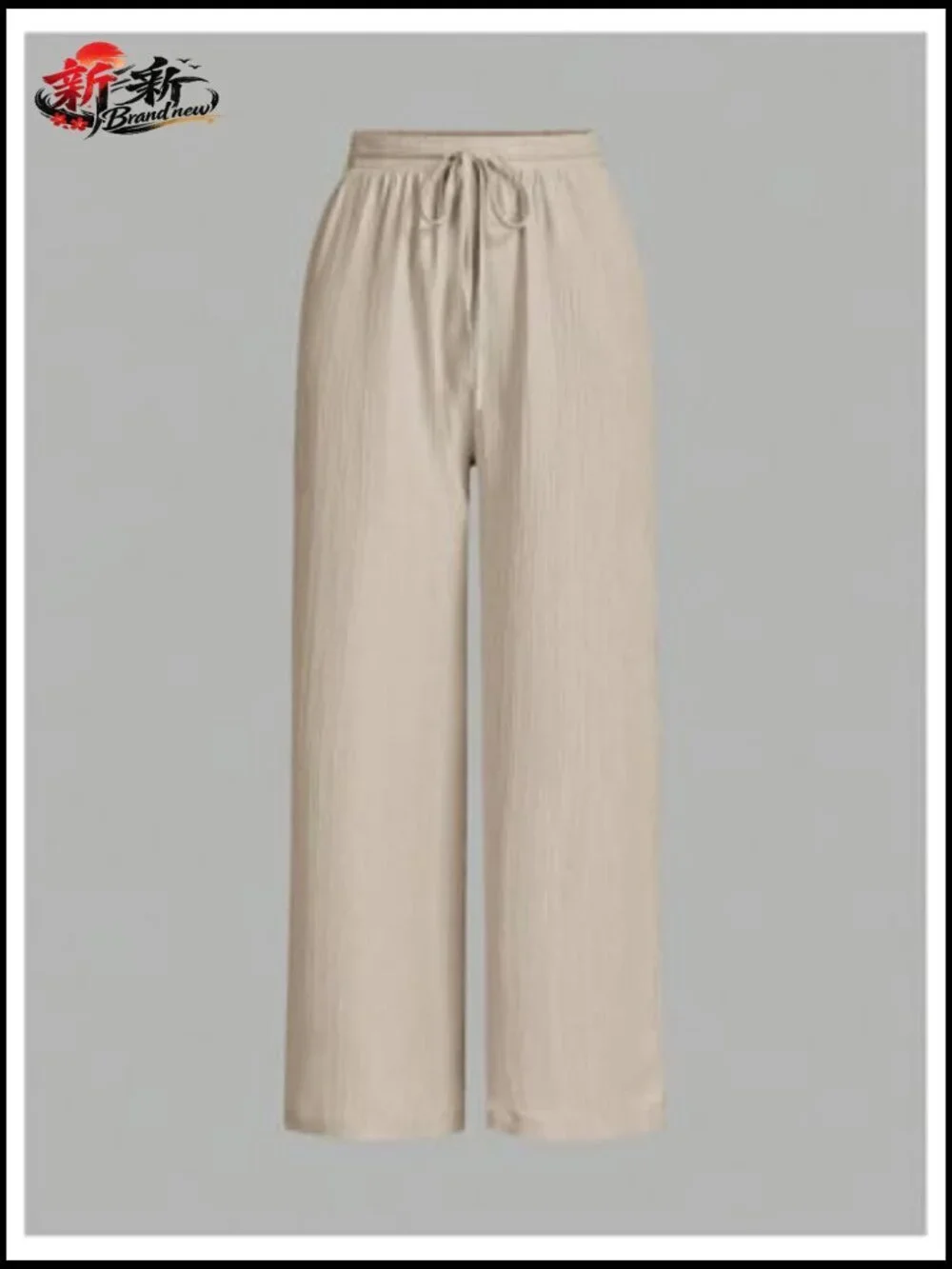 3 Pack Textured Drawstring High Waisted Wide Leg Travel Pants with Pocket - Picture 3 of 5